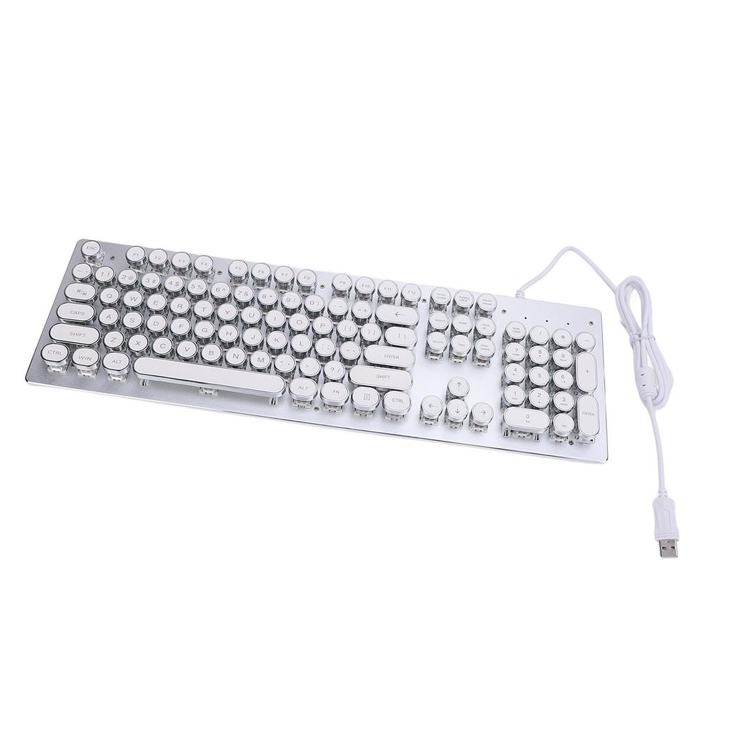 Gaming Keyboard with Blue Switch 104 Keys RGB Backlit USB Wired Mechanical Keyboard for Win 7 8 10