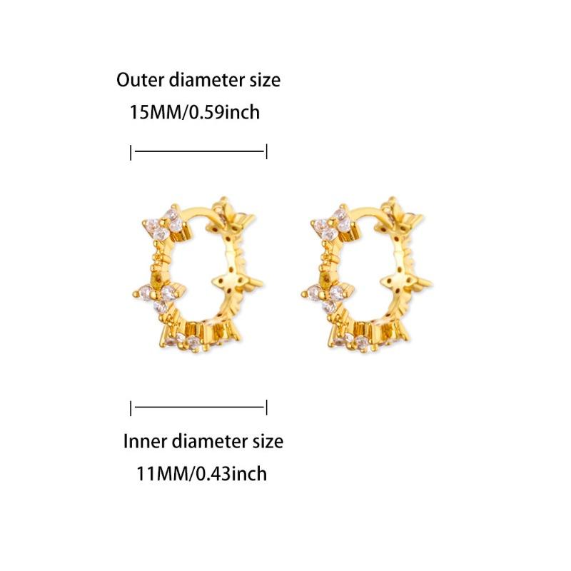 Multi-style Exquisite Geometric Butterfly Inlaid with Zircon Earrings Women's Fashion Retro Temperament Versatile