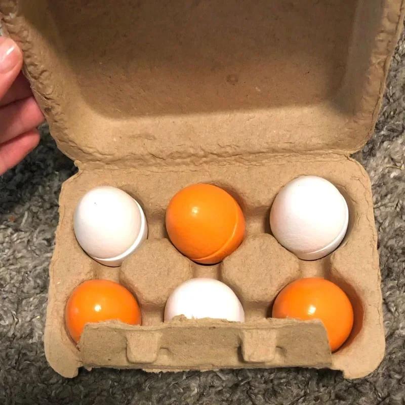 Superior-Grade 6Pcs/Box Youngsters First-Class Wooden Superior-Grade Artificial First-Class Egg Collection Kit First-Class Easter Self-Assembly