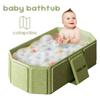 Large Newborn Bath Basin with Drain Outlet Multistage Wash Basin Anti-Slip Foldable Soaking Tub Adorable Design for All Ages
