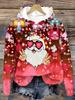Felpa con Cappuccio Natalizia da Donna - Manica Lunga Casual con Stampa di Babbo Natale, Comoda Miscela di Poliestere, Lavabile in Lavatrice, Migliore Scelta Natalizia