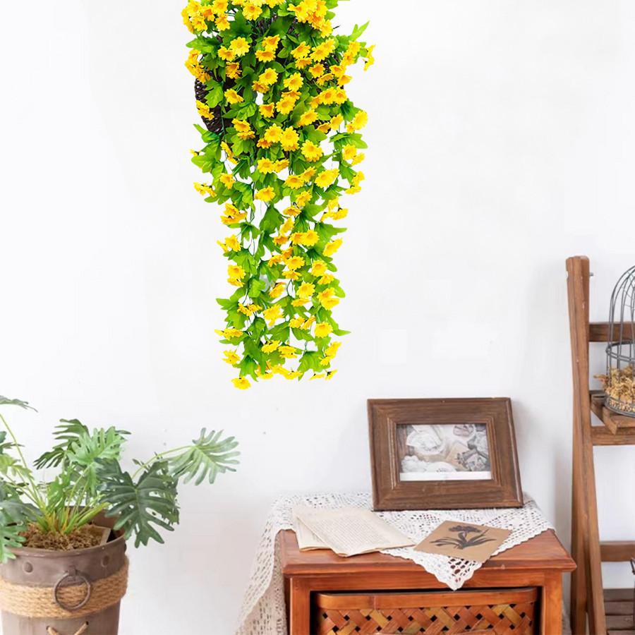 168 Flowers and 12 Forks Artificial Violet Hanging Flower Vines Wall Decor Plants Garland for Wedding Home Garden Decoration
