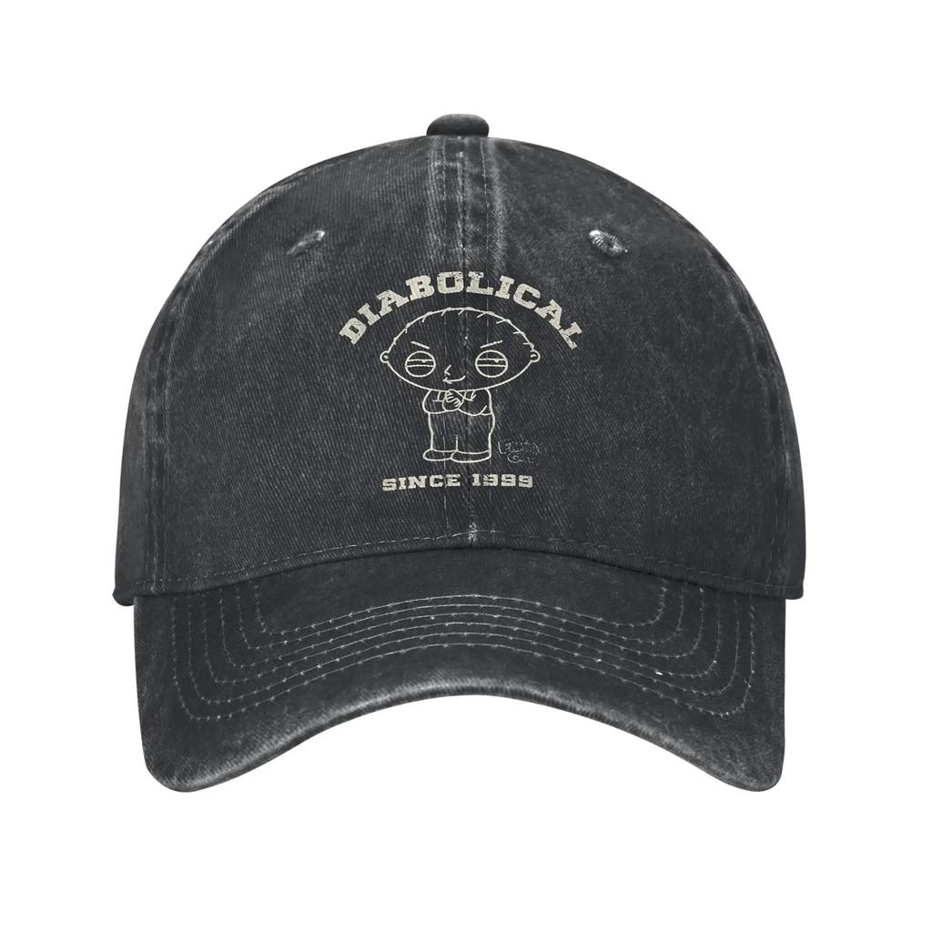 Vintage Families Cartoon Peter Griffin Knee Injury Baseball Cap Men Distressed Denim Washed Sun Cap Outdoor Adjustable Caps