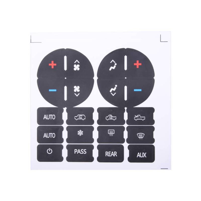 A/C Dash Button Decal Sticker Repair Kit Fit for Chevrolet 1500 2500 3500 GMC Sierra Yukon Saturn Outlook XR 2009-2012 Black