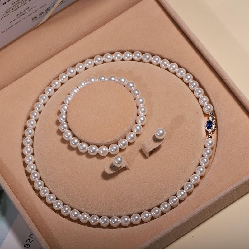 Natural Shell Pearl Necklace - Women's Clavicle Chain Set for Mother's Day Gift
