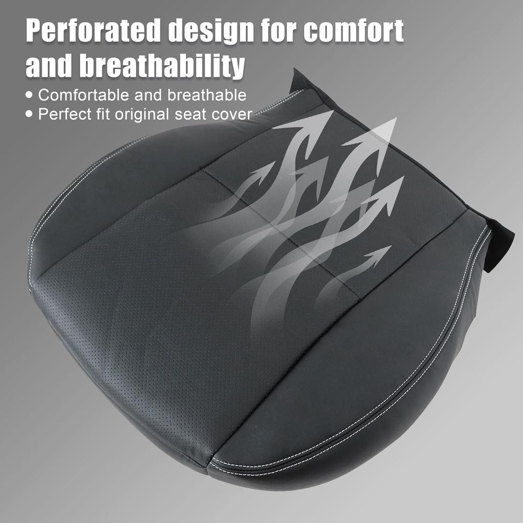 GXARTS Front Driver Side Bottom Perforated Leather Seat Cover Black Replacement Compatible with Subaru Forester 2014 2015 2016