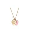 Colar Pingente Coração Clássico da Marca T com Strass, Design de Coração de Amor Banhado a Ouro