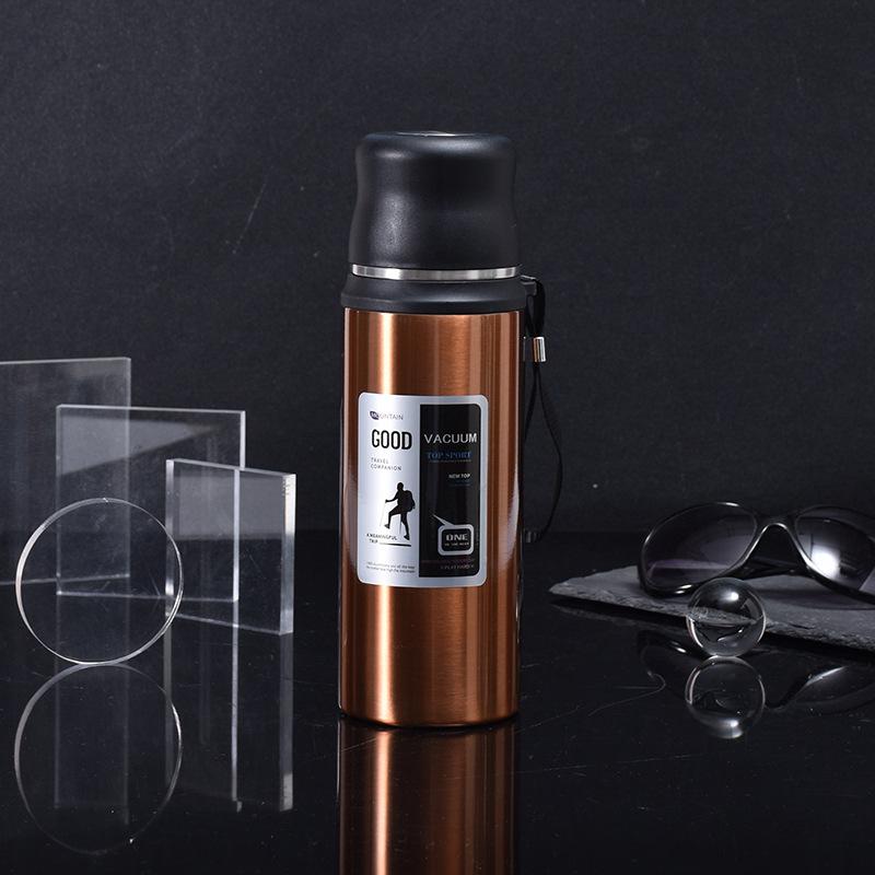 The new stainless steel portable large-capacity full-class bullet thermos cup with a double lid can be shipped in stock.