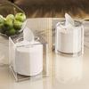 Caja de Pañuelos Cuadrada/Redonda de Acrílico Simple para Mesa de Salón Caja Transparente para Servilletas Estilo Ins Hogar Creativo Almacenamiento de Baño