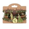 Bohemian Beaded Bracelet Set with Wing Pendant and Tassels