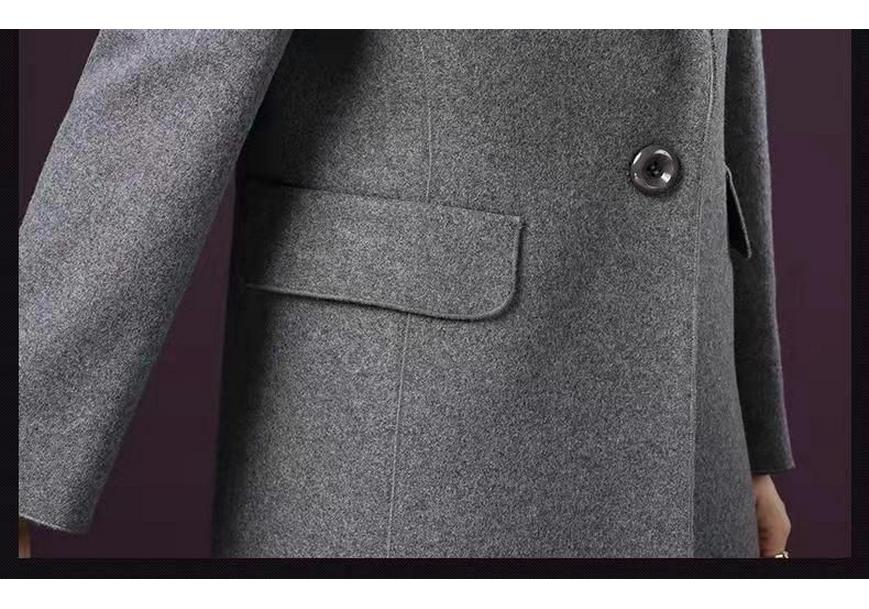 2025 Autumn/Winter Women's Mid-Length Wool Coat – Elegant Waist-Cinched Style