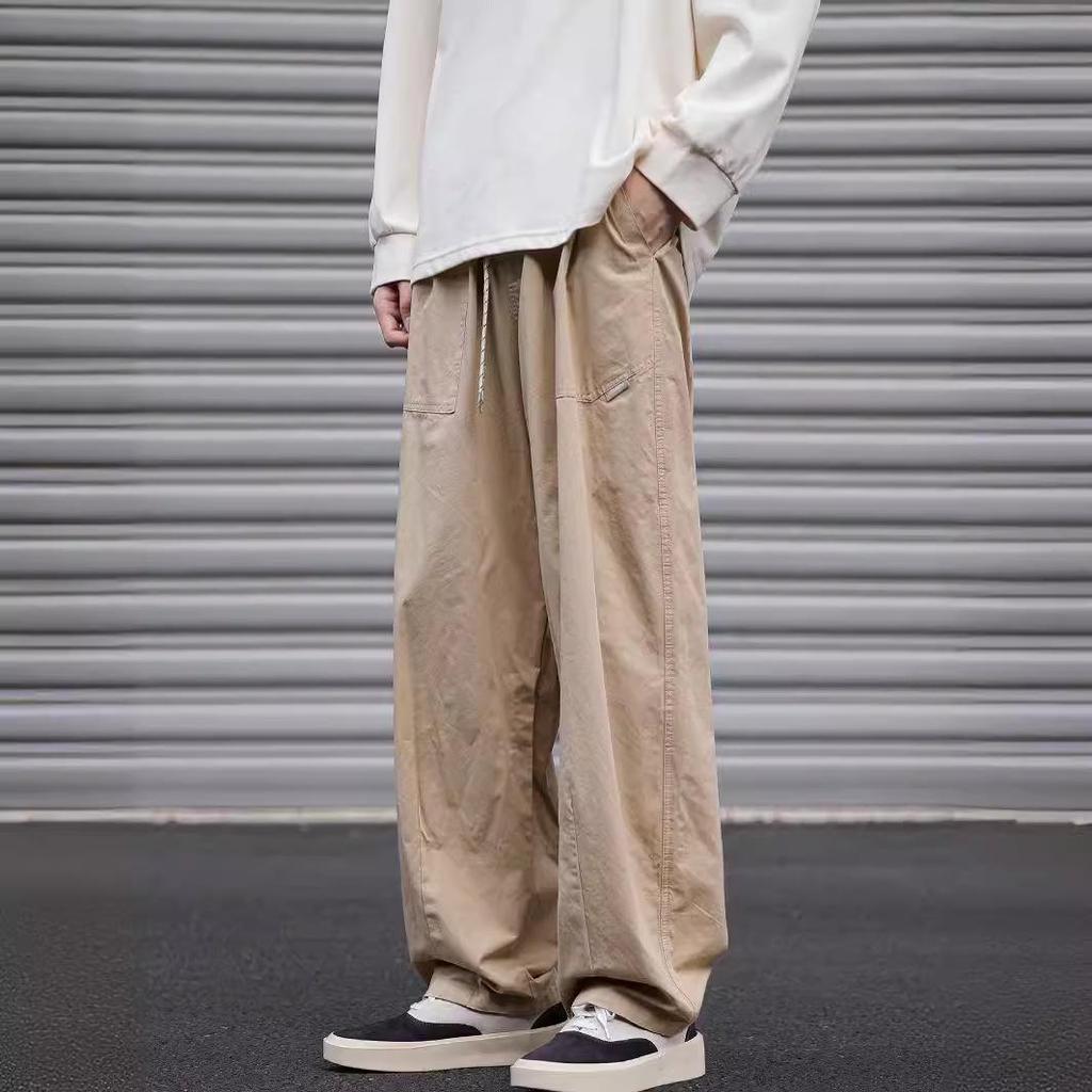Herren Cargo-Hose im japanischen Stil: Lockere Passform, Gerades Bein, Weites Bein für Frühling & Herbst