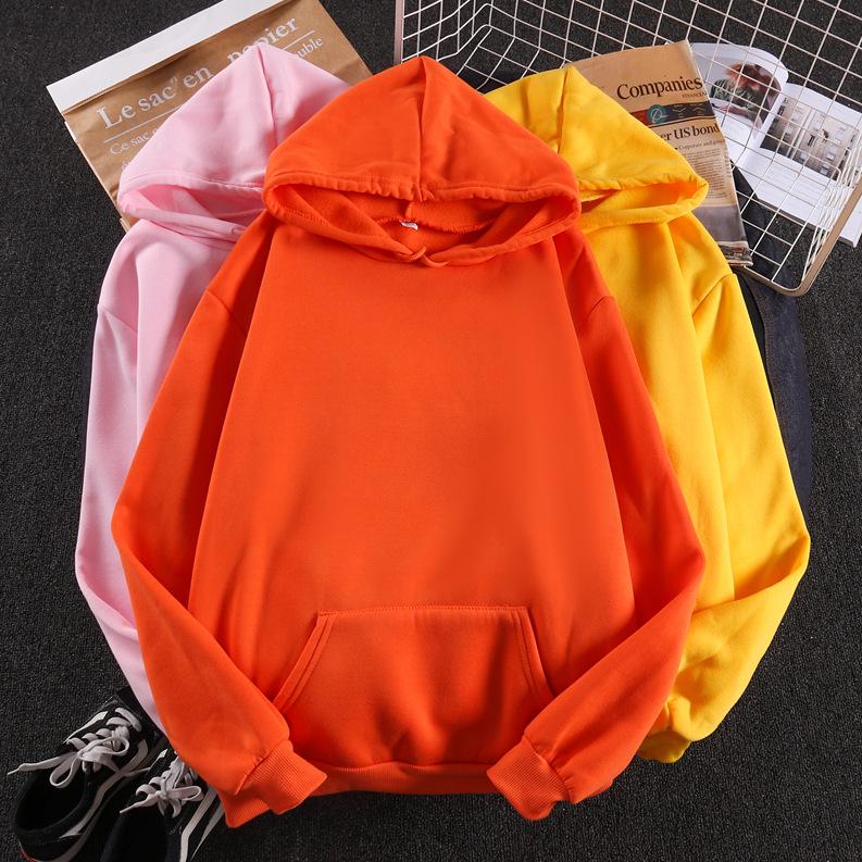 Unisex Fleece-Lined Hoodie: Thick, Loose-Fit, Long Sleeve Sweatshirt with Drawstring for Couples