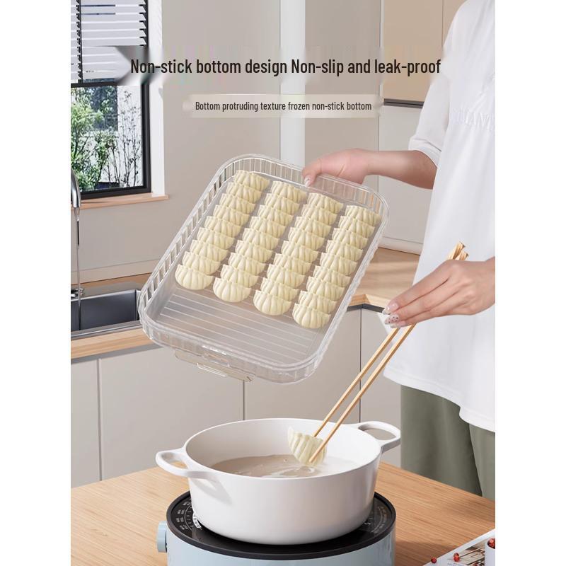 Dumpling & Wonton Freezer Storage Box for Fresh-Keeping and Quick-Freezing Noodles