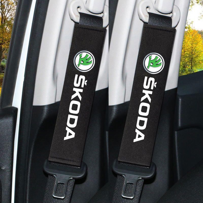 

For Skoda Octavia Fabia Rapid Kamiq Scala Kodiaq Superb VisionS Yeti Karoq Enyaq Car Headrest Neck Pillow Seat Belt Shoulder Pad