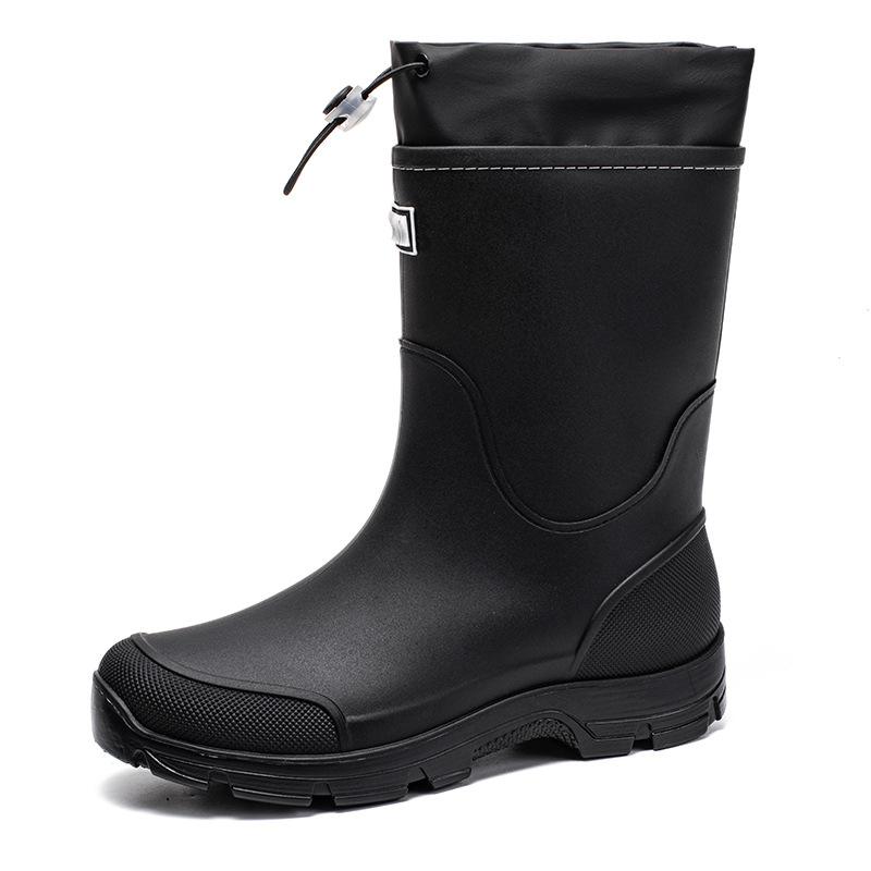 Botas de Lluvia de Media Caña para Hombre. Nuevo estilo. Zapatos de Agua Modernos de Media Caña para Exterior Antideslizantes. Ligero e Impermeable
