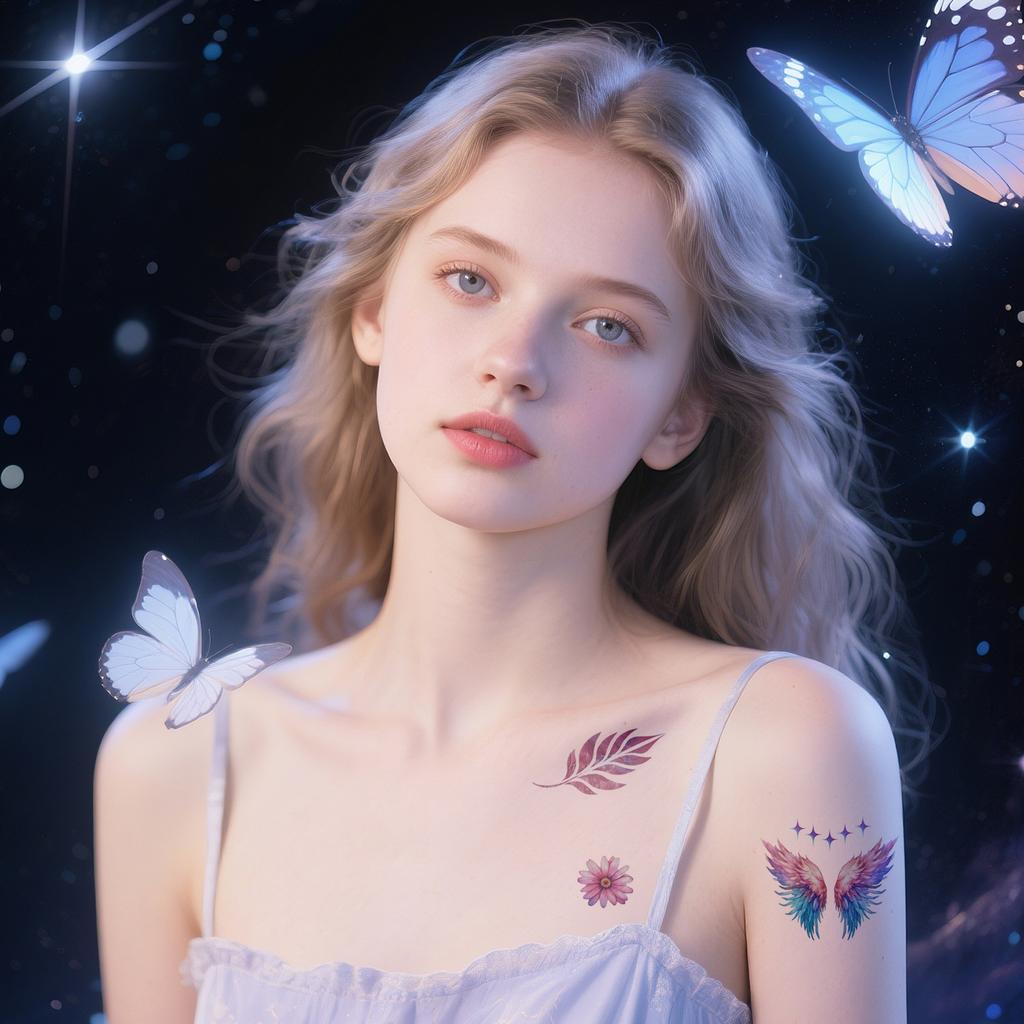 New Colored Butterfly Ins Style Tattoo Stickers Waterproof Arm Advanced Stage Performance Makeup Face