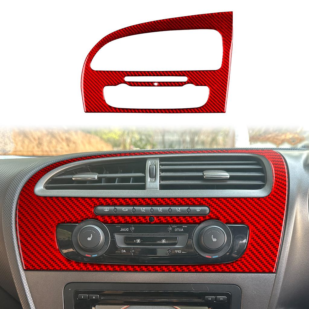 Real Soft Carbon Fiber Car Instrument AC Panel Sticker For Seat Leon León Mk2 1P 2005 2006 2007 2008 2009 2010 2011 2012 LHD RHD