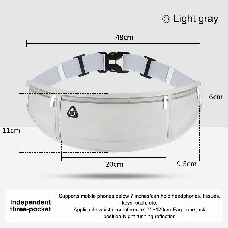 

Спортивная поясная сумка для женщин и мужчин, пояс для бега, поясная сумка, водонепроницаемая поясная сумка, кошелек, мужская сумка-кошелек, портативный держатель для телефона, для спортзала No kettle compartment серый