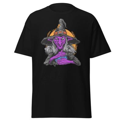 Halloween Witch Unisex Classic 100% Cotton T-shirt Mens Tees Top