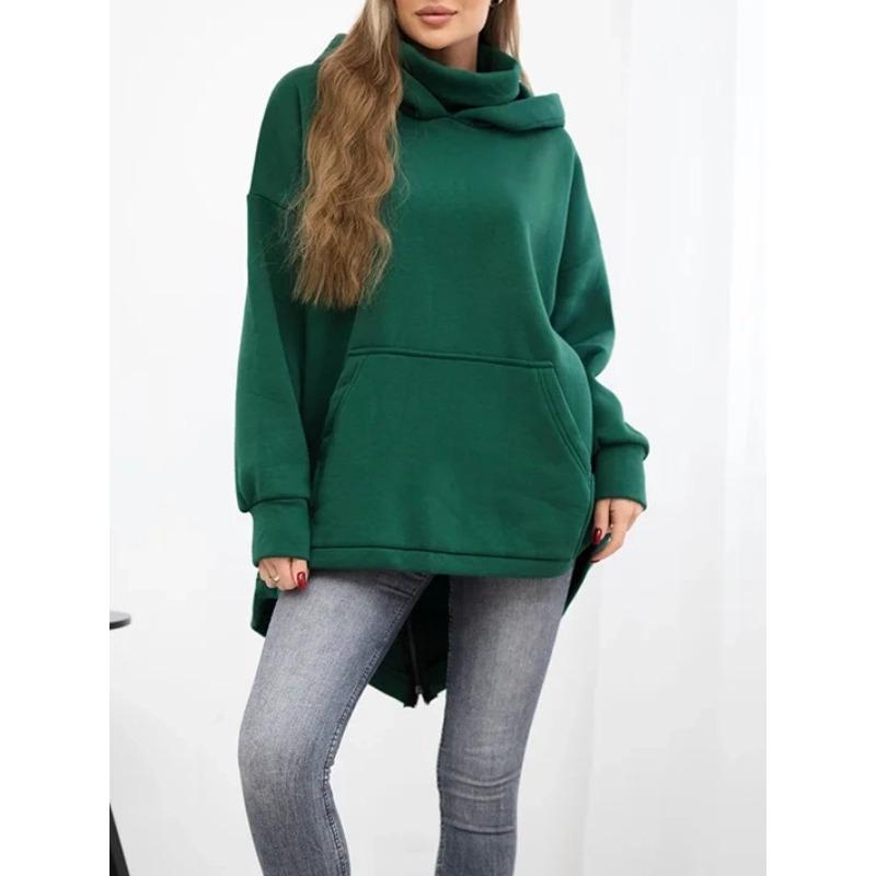 JPNTKY Women's Vintage Casual Solid Color Print Autumn Winter Long Sleeve Hoodie