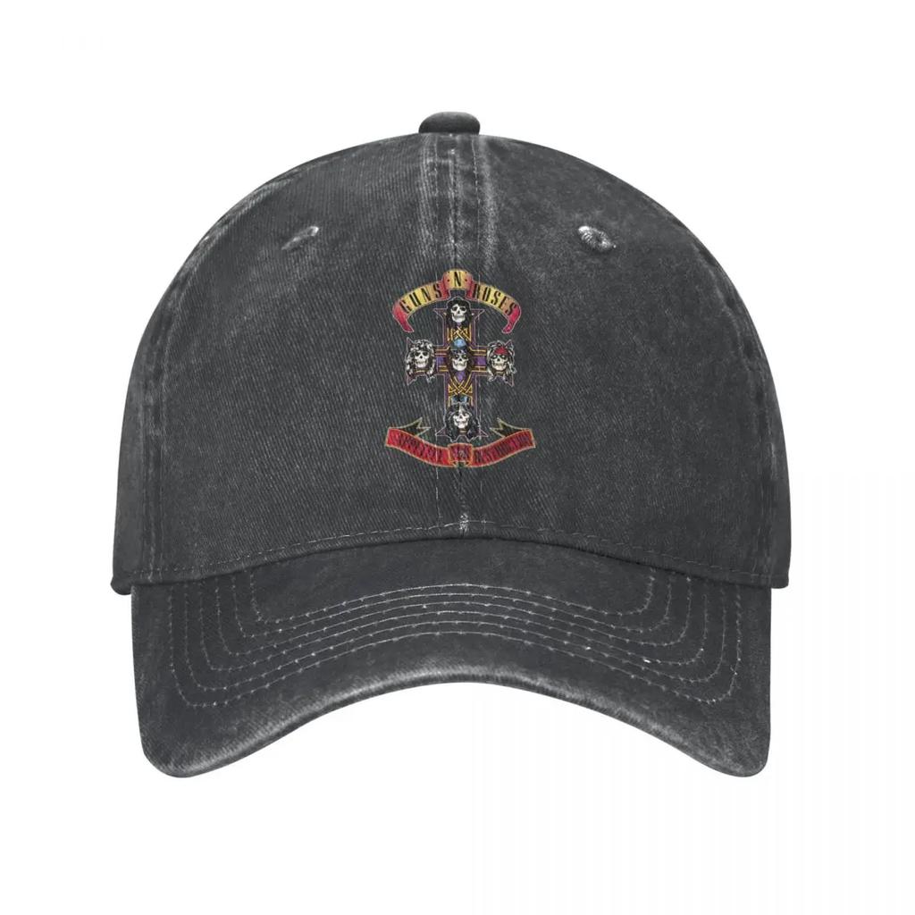 Guns N Roses GNR Logo Baseball Caps Retro Distressed Washed Steampunk Music Headwear for Men Women Outdoor Running Golf Hats Cap