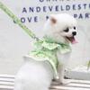 Adjustable Pet Harness With Leash Small Dogs Cats Teddy Bichon Fashion Floral Trim