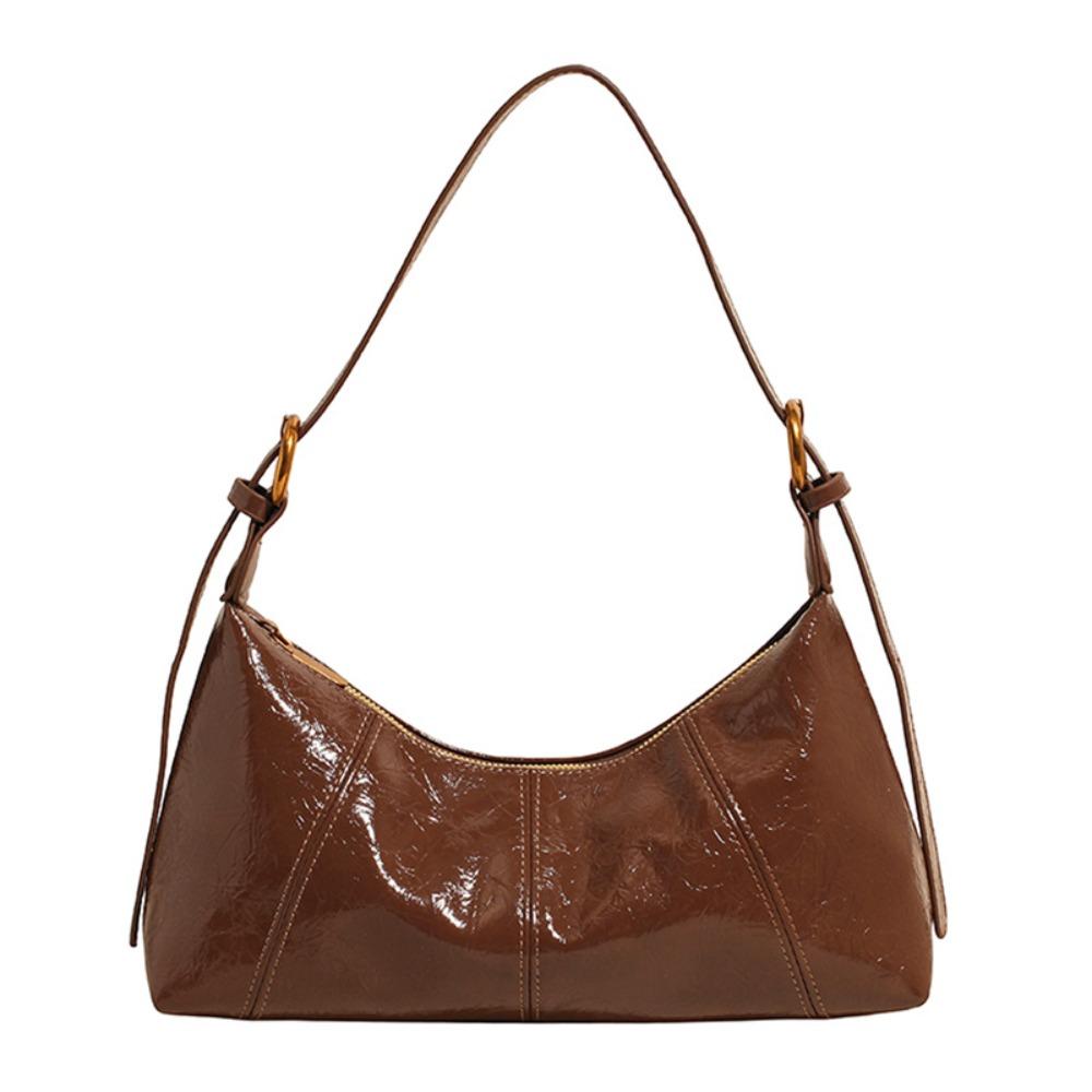 French Leather Underarm Bag Solid Color Commuting Shoulder Bag Fashion Women's Armpit Bag  Winter
