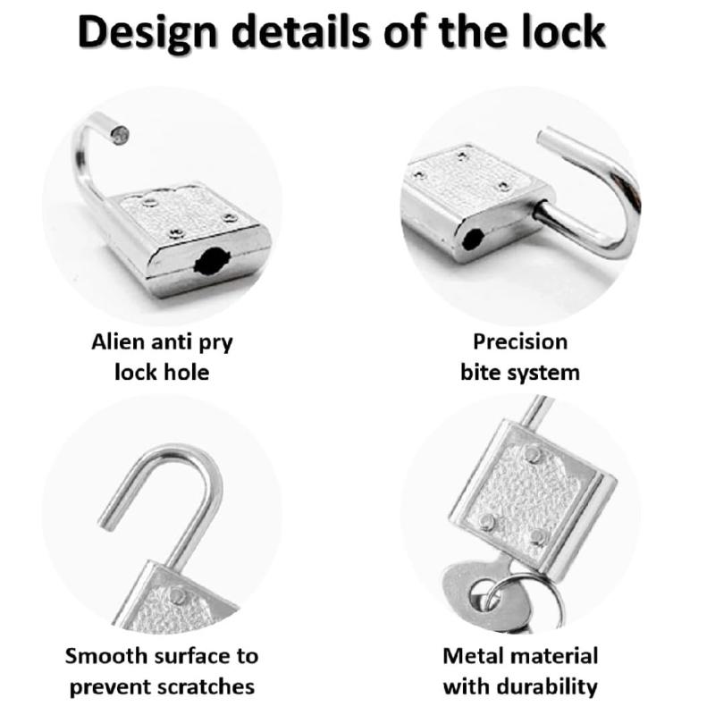 10 ks Mini Roztomilých Visiacích Zámků s Klíči | Malé Zámky na Zavazadla na Šperkovnice, Diáře, Batohy, Cestování a Dekorace | 33mm Kovové Čtvercové Zámky pro Soukromí