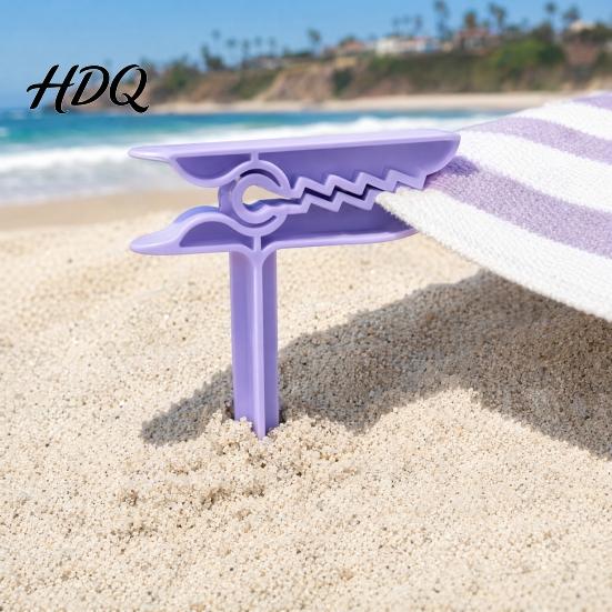 Beach Blanket Fixing Stake 4Pcs Towel Clip Stake Windproof Outdoor Picnic Clips Sand Spikes Portable Holder Mat Clamps