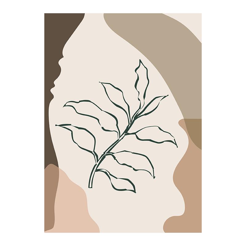 

Nordic Bohemian Leaf Canvas Painting Vintage Plant Sun Prints Wall Art For Modern Living Room Home Decor Unframed 20x30cm