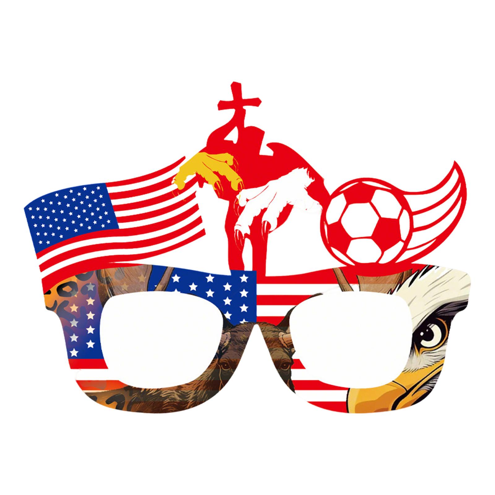 

Novelty Party Glasses with Mexican Cultural Elements Sombrero Eagle Jaguar Print for Festive and Themed Events One Size