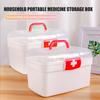 Home Emergency Medicine Box Multi-Functional Double-Layer Storage Box Medical Box for Family Office School