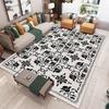 Modern Black White Area Rugs Floral Geometric Patterns Contemporary Living Room Carpets for Home Interior Decor