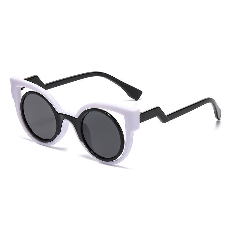 7332 Children'S Hollow Fashion Frame Cat Eye Sunglasses, Cute Boys And Girls Uv Protection Sunglasses