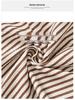 Two-Tone Vertical Stripe High-Waist Casual Wide-Leg Pants