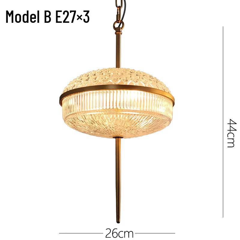 American Retro Crystal Pendant Light for Living and Dining Rooms