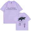Funny Platypus Anatomy Graphic T-shirt Unisex Women Casual Oversized Short Sleeve T Shirts Unisex's Vintage Cotton T-shirts Streetwear