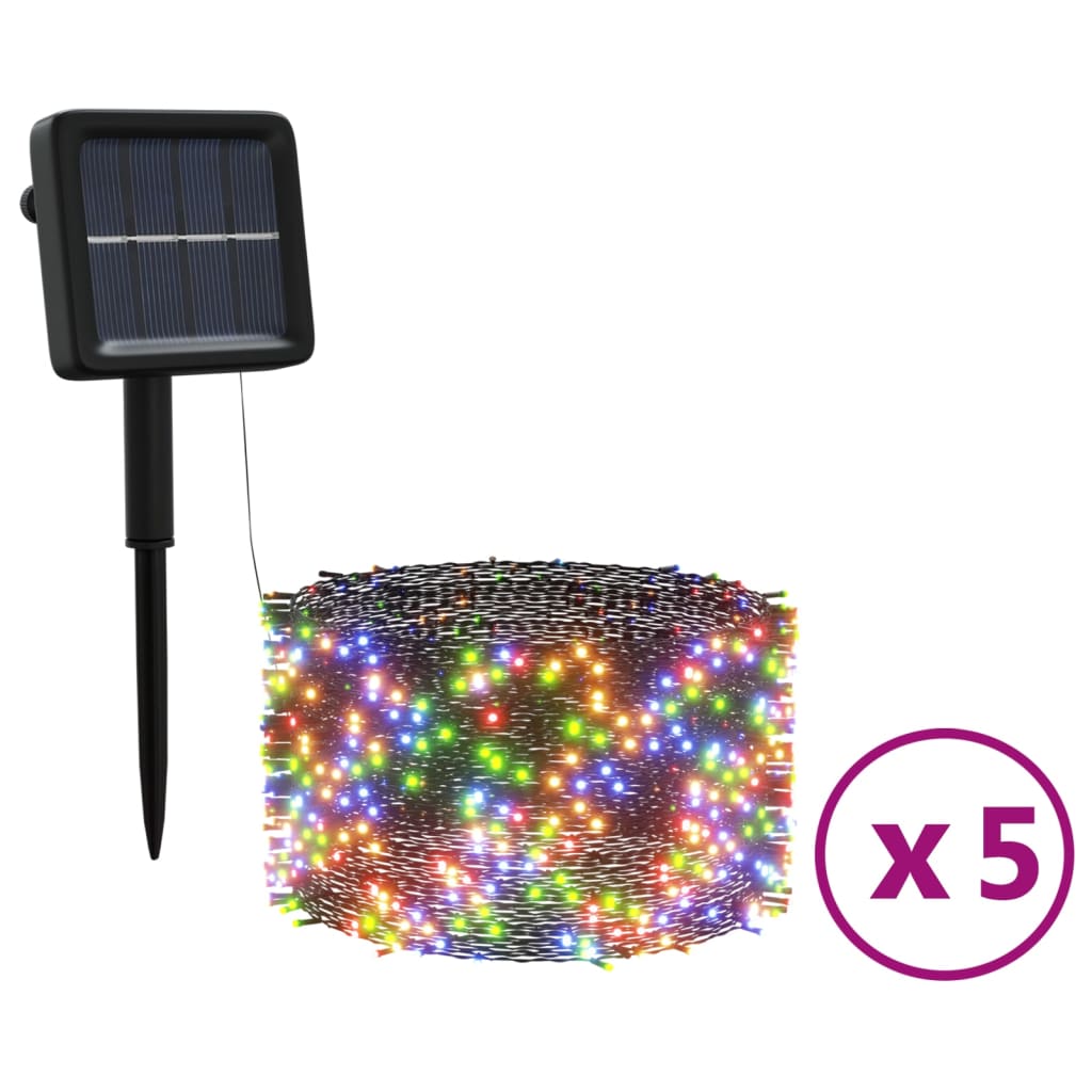 Vidaxl Solarne Lampki Dekoracyjne, 5 Szt., 5X200 Led, Kolorowe