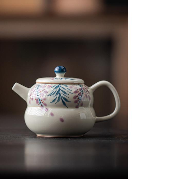 110ml Chinese Small Capacity Handmade Ceramic Teapots Hand-painted Flower Porcelain Tea Pot Household Kettle Travel Tea Set