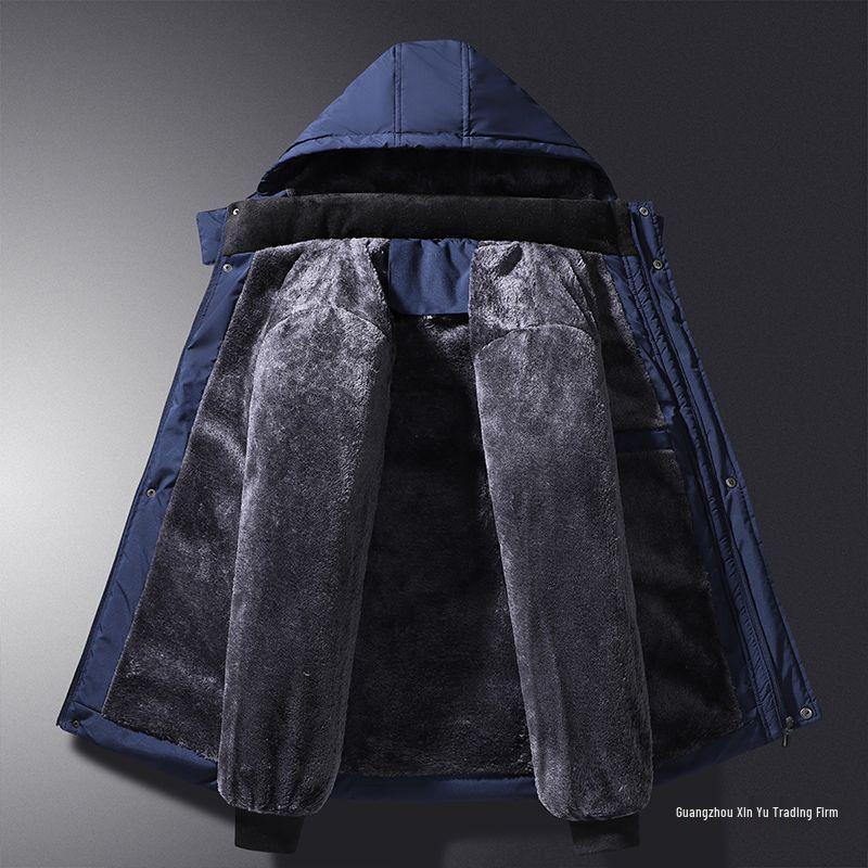 Men's Winter Cotton Jacket for Seniors - Extra Thick, Plus Velvet for Enhanced Warmth