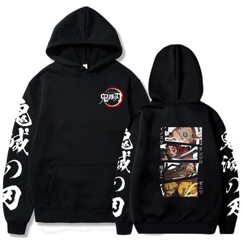 Japanese Animation Hoodie Fashion Men's and Women's Harajuku Pullover Street Wear Unisex Autumn Winter Plushed Sweater
