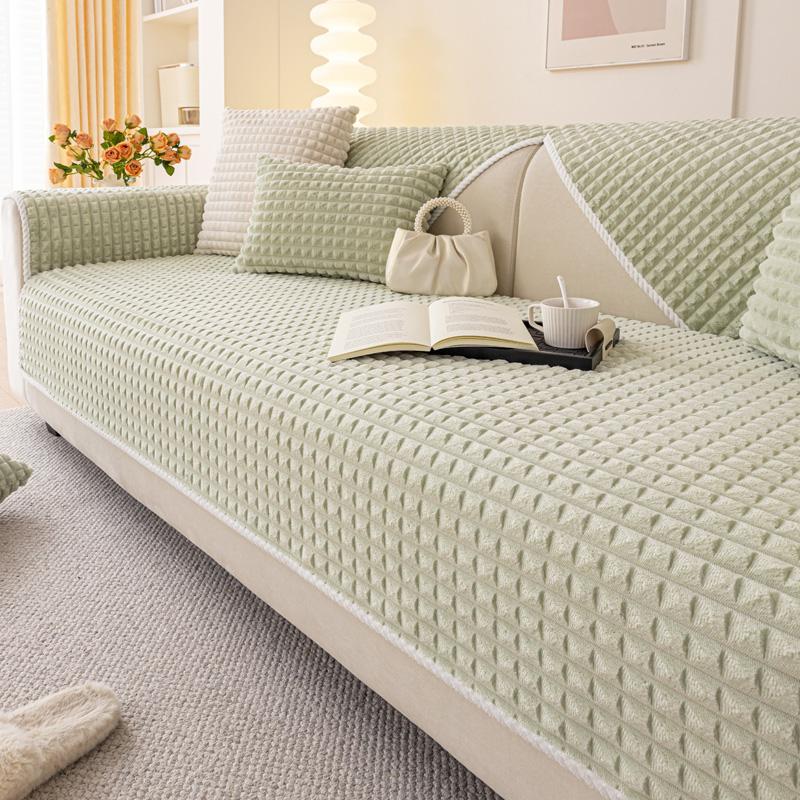 Kış Peluş Kanepe Minderi Kalınlaştırılmış Sıcak Kaymaz Kanepe Kılıfı Her Şey Dahil Evrensel Kanepe Havlusu Tam Kapak Kumaş