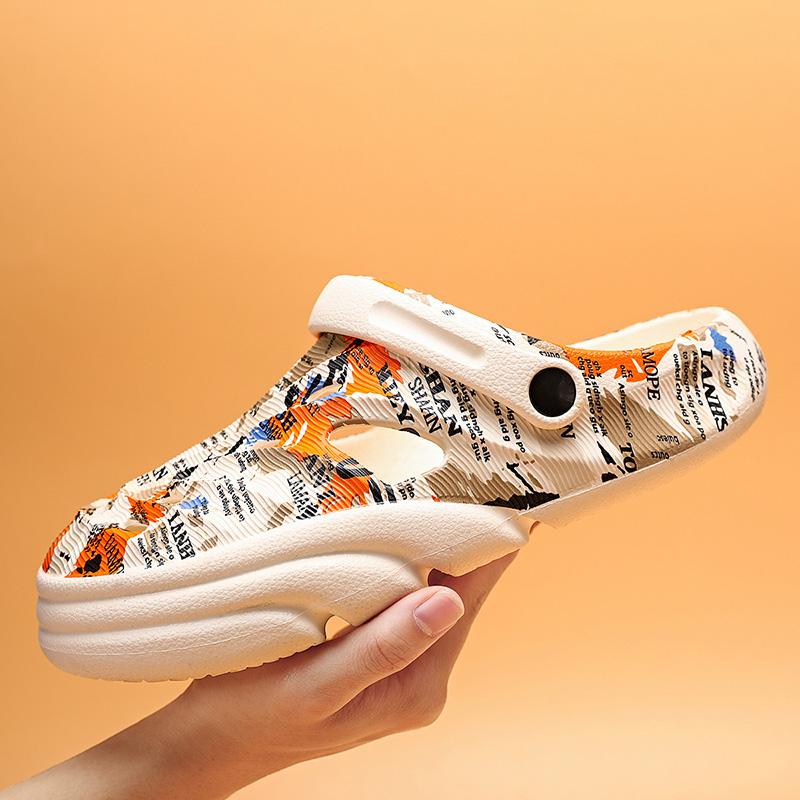 Summer men's hollow breathable comfortable sandals garden frozen shoes platform casual shoes beach men's non-slip sandals