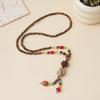 Ethnic Style Wood Necklace & Prayer Beads - Unisex Versatile Chicken Wing Wood Sweater Chain
