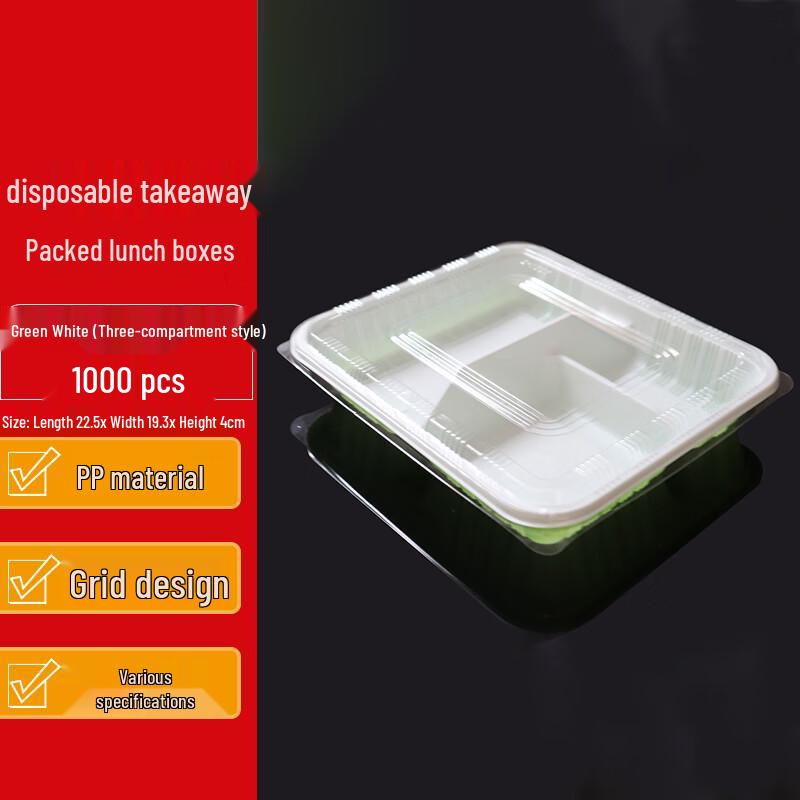 Homeglen Einweg-Rechteckige Lunchboxen mit Fächern und Deckeln