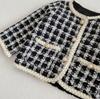 Cuddly 80cm Duffle Check Romper Cute Everyday Princess Duffle [Key Shop] Set, Gingham, White, Black, Cotton, Kids' Clothing, Wear, Stylish, Spring,