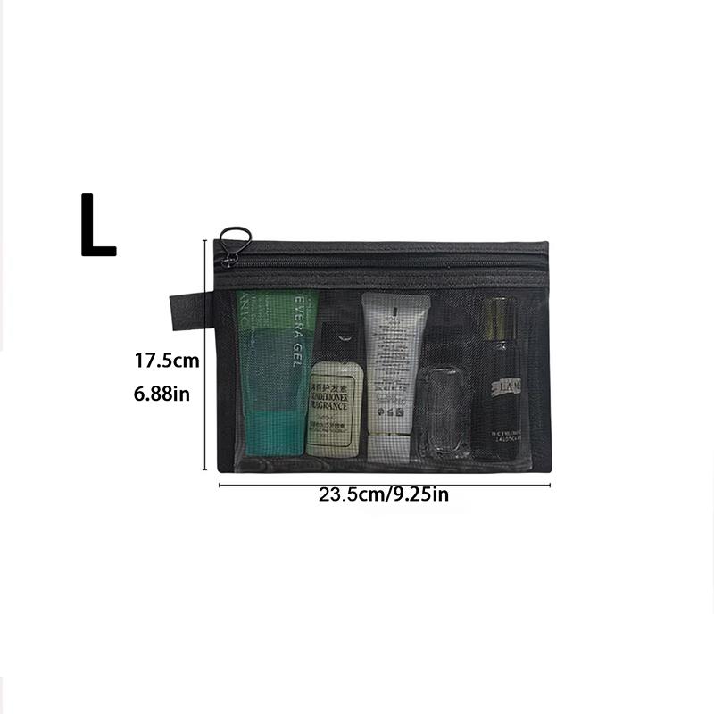 1/3/5pcs Mesh Clear Cosmetic Bags Women Black Makeup Bag Portable Travel Toiletry Organizer Case Lipstick Storage Pouch Gift