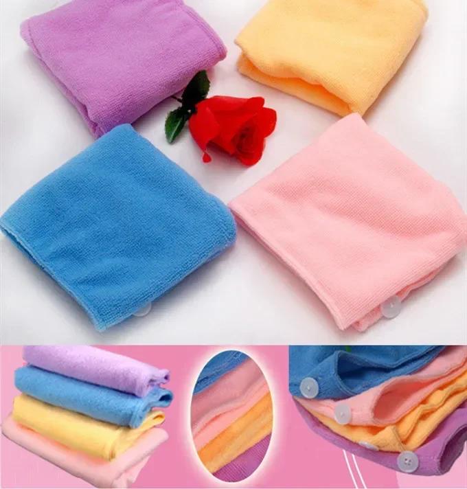 1/5PCs Soft Microfiber Bath Towel Hair Dry Hat Cap Quick Drying Lady Bathing Accessories Shampoo Random Color