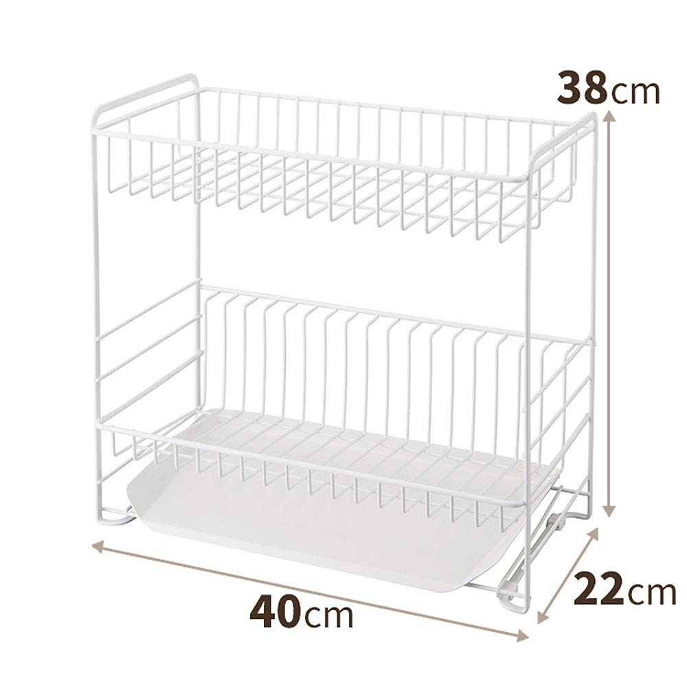Tenma Drainer with Plenty of Storage Kitchen Slim Drainer 40 X 22 X 38 Cm Rust-resistant Design, Slim, Two-tiered Space, Storage, Two-tier (with 2-way